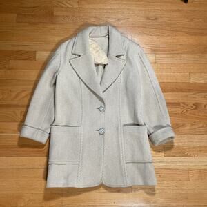 Vintage Chloe Brand Cream Overcoat Wool Jacket
